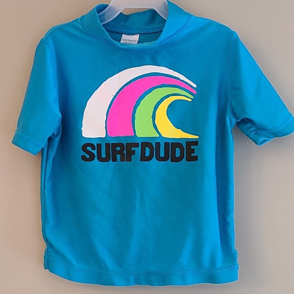 Surf Dude blue rashguard swimsuit top